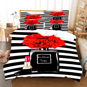 Set di Biancheria da Letto di Lusso Personalizzato 4 Pezzi con Motivo Floreale, Copripiumino Europeo Extra Large Queen Size - Product Image 5