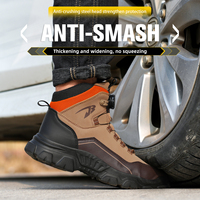 Chaussures de sécurité montantes unisexe pour le travail, avec embout en acier anti-écrasement, semelle intermédiaire anti-perforation, tige respirante et antidérapante