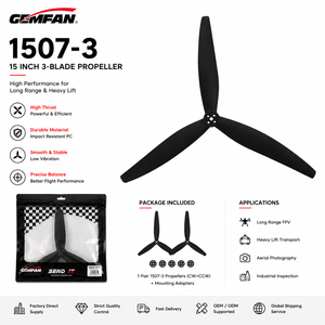 Hélice GEMFAN 1507-3 de 15 Pulgadas y 3 Aspas para FPV, Hélice de PC Resistente de Alto Empuje para Drones UAV de Largo Alcance y Gran Capacidad de Carga - Product Image 6
