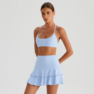 Conjunto Deportivo de Dos Piezas para Mujer, Top Deportivo con Tirantes y Falda de Tenis con Volantes, Transpirable, para Yoga, Running y Actividades al Aire Libre - Product Image 2