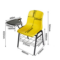 Fauteuil pliant empilable pour étudiant avec tablette d'écriture, chaise en plastique avec accoudoirs pour événements - Vente en gros