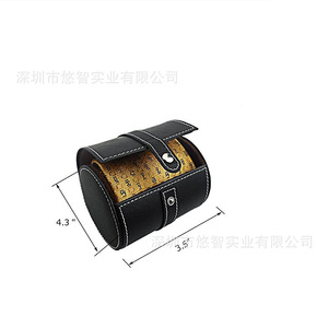 Boîte à cravates, articles ménagers, boîte d'emballage cadeau en cuir PU, boîte de rangement cylindrique multifonctionnelle - Product Image 4