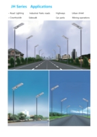 Lampadaire solaire tout-en-un à LED haute luminosité avec panneau solaire intégré, étanche IP65 pour usage en jardin et sur route, certifié CE/CB/ISO