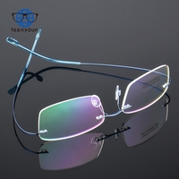 Kacamata Optik Tanpa Bingkai Teenyoun 2024, Bingkai Kacamata Logam Ultra Ringan dari Paduan Titanium, Kacamata Optik