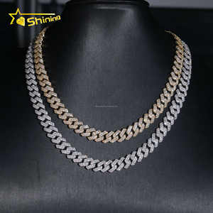 Stock en vrac Livraison directe Vente à chaud Certificat GRA S925 10mm 2 rangées Glacé VVS Moissanite Miami Cuban Link Chain & Bracelet - Product Image 2