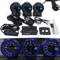 Kit Gauge Tiga Fungsi BF OBD 60mm untuk Performa Balap, Termasuk Tachometer RPM, Pengukur Suhu Air, dan Pengukur Tegangan dengan Pengontrol OBD