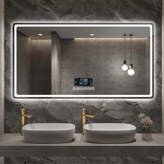 Smart Mirror Bathroom Wall Mounted Rectangle Frameless Led Mirror for Hotel Bathroom