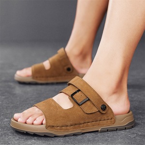 Chaussons pour hommes grande taille en toile imprimée, légers, imperméables, personnalisés, tendance, pour usage extérieur et intérieur, antidérapants, à semelle épaisse - Product Image 1