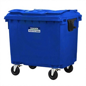 1100 L Wheelie <b>Bin</b> HDPE Outdoor Plastic Waste Container Teknik Brand Turkish Manufacturer in Istanbul - Product Image 1