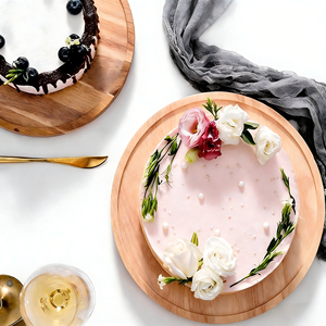 Expositor de Postres de Madera Personalizado de Fábrica con Cúpula de Cristal Redonda, Plato para Pastel, Bandeja para Servir Pasteles, para Bodas y Fiestas - Product Image 5