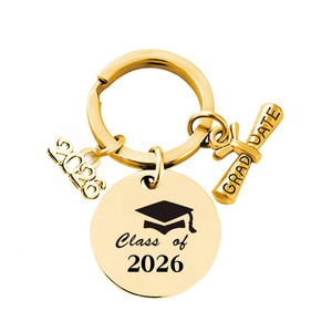 Llavero de Acero Inoxidable para la Temporada de Graduación 2026, Colgante Metálico Grabable, Logotipo Personalizado, Lote Pequeño, Regalo para Colgar en Bolsos, Coches o Teléfonos - Product Image 4