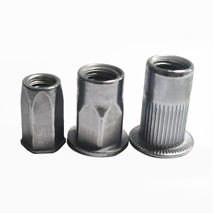 Tuerca remachable hueca hexagonal completa M3/M4/M5 con cubierta deslizante de rosca interna y dientes, inserto galvanizado - Product Image 4