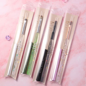 Vente en gros de pinceaux de manucure en gel UV de luxe, stylo serti au design unique avec manche transparent en nylon pour manucure et peinture - Product Image 6