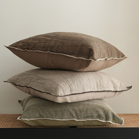 Housse de coussin moderne vintage en lin et coton pour canapé, taie d'oreiller de luxe texturée pour salon, décoration intérieure, fournitures pour hôtels