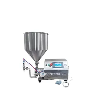 MOBOTECH Semi Automatic Paste Filling Machine Rotor Pump Servo Motor Sauce Cream Honey Lipstick Cosmetic Filler