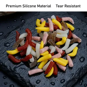 200 leurres souples Hirisi en 5 couleurs, <span class=keywords><strong>mini</strong></span> vers artificiels flottants, forte odeur, accessoires de pêche à la carpe MA202 - Product Image 4