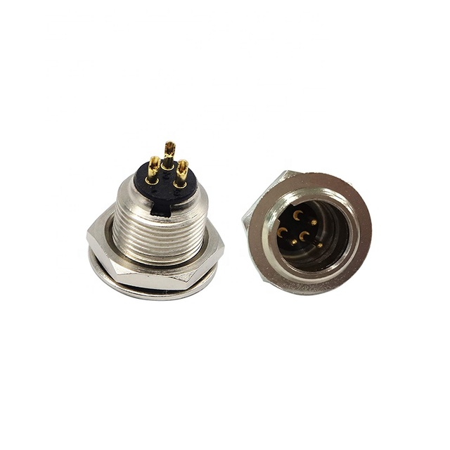 3 Pin 4 Pin for Mini XLR Male Silver Solder Panel Mount Connector with 1500V Withstand Voltage for Audio & Video
