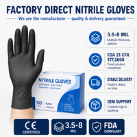 Gants jetables en nitrile sans poudre SONICE 4/5/6 mil, qualité alimentaire, médicaux, industriels, vente en gros, sans latex, en vrac, directement de l'usine