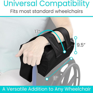 Coussin de soutien pour accoudoir de fauteuil roulant en mousse à mémoire de forme noir, accessoire de réadaptation et d'assistance infirmière - Product Image 3