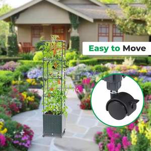 Venta caliente Jardín balcón hogar soporte de crecimiento SALA DE PLANTACIÓN Jaula de escalada de tomate Enrejado de plantación móvil con ruedas - Product Image 3