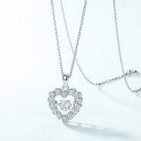 Collier pendentif cœur torsadé en argent sterling S925, couleur D, VVS1, moissanite, plaqué rhodium, sans nickel, certifié GRA, pour femmes
