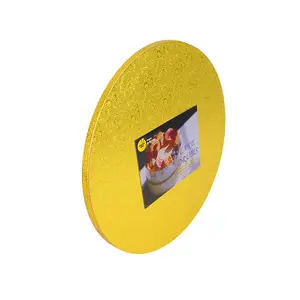 Placa de ouro para bolo, placa de papel redonda para festa de casamento, placa de ouro grau 2 mm e 10 polegadas, produto comestível