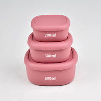 Nouveaux contenants de stockage alimentaire en silicone 100% sans BPA avec couvercles, boîte à lunch en silicone réutilisable, étanche, empilable et pliable