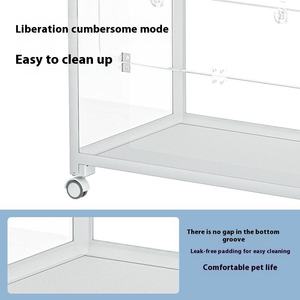 Gabbia per Criceti Grande in Metallo con Chiusura a Bottone, Rivestimento Ecologico in Polvere, Impilabile, Accesso dal Top, Facile Montaggio - Product Image 4