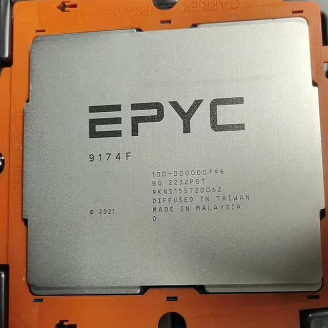 New Cpu Epyc 9174F 9004 Series / 100-000000796 16Cores 256MB 2.8GHz 64-Bit Virtualization Server Processor