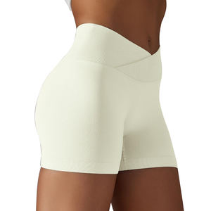 Women's Seamless Sports Gym <b>Shorts</b> Custom Logo Scrunch Butt Workout Running Biker Yoga with Solid Pattern Fitness <b>Shorts</b> - Product Image 5