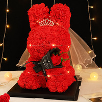 Boîte cadeau de fleurs éternelles en forme de lapin avec rose pour petite amie/épouse - Cadeaux pour anniversaire, mariage, Pâques, Saint-Valentin
