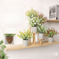 Plante Artificielle de Bureau Evergreenwrap en Pot Cylindrique en Pulpe de Papier, Feuillage Bonsaï, Plante Artificielle Transfrontalière