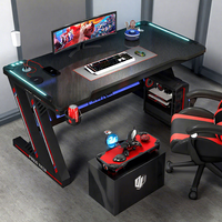 Fibre de carbone, Bureau de travail à domicile, Bureau d'étude, Table de jeu pour ordinateur de bureau, Ensemble table et chaise pour e-sport deux personnes