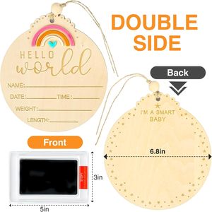 Cadeau pour bébé personnalisé avec empreinte de main pour <span class=keywords><strong>faire</strong></span> une annonce d'arrivée de nouveau-né - Product Image 5