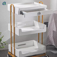 Qunpeng chariot de beauté haut de gamme tatouage des ongles cils brodés support de rangement multicouche outil Mobile multifonctionnel