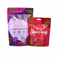 Sachets d'emballage alimentaire mats personnalisés à fond plat avec fenêtre frontale pour snacks, bonbons, biscuits, mélanges de noix et amandes