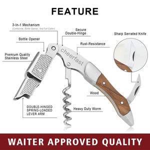 <span class=keywords><strong>Tire</strong></span>-<span class=keywords><strong>bouchon</strong></span> à vin personnalisé avec pointe en acier inoxydable, réutilisable, 3 en 1, en bois d'olivier, pour la maison et l'hôtel - Product Image 4