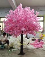 JCF105  Vente chaude Décoration intérieure Fleurs en soie bleu royal et blanc Arbres de cerisier artificiels pour la décoration de mariage