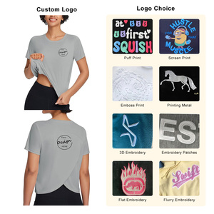 Stampa personalizzata Logo traspirante Sport Outdoor magliette per il Fitness manica corta O collo da <span class=keywords><strong>donna</strong></span> Golf Tennis da tavolo da <span class=keywords><strong>donna</strong></span> - Product Image 2
