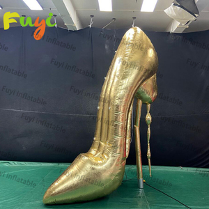 Fuyi inflable publicidad dorada inflable zapato de tacón alto zapatos inflables gigantes modelo globo - Product Image 2
