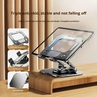 Support pour ordinateur portable et tablette en métal, rotation à 360 degrés, support réglable pour ordinateur portable en acier au carbone