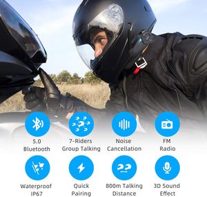 <span class=keywords><strong>EJEAS</strong></span>-auriculares <span class=keywords><strong>Q7</strong></span> para casco de motocicleta, intercomunicador inalámbrico con Bluetooth 5,0, hasta 7 conductores, a prueba de agua - Product Image 5