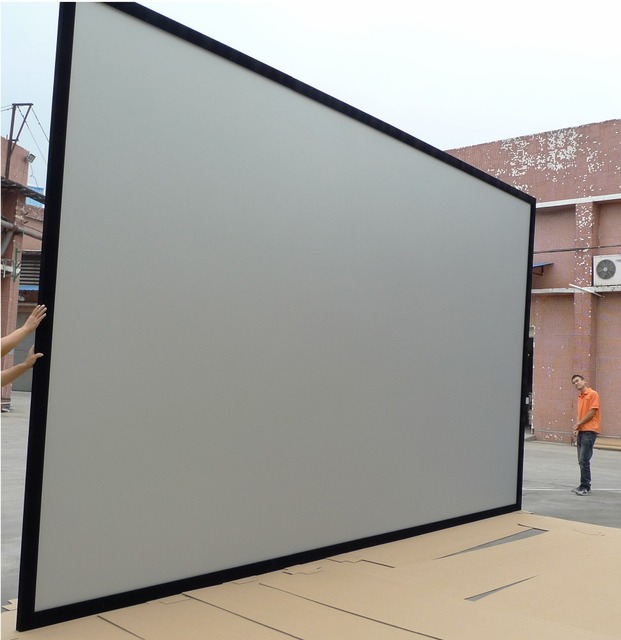 Projector Screens Wholesale Smart 200Inch Fixed Frame Projector Movie Screen Backlight with Soft PVC White