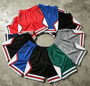 High Quality Vintage Summer Breathable Mesh Knitted Polyester Mens <b>Elastic</b> Waist Mid Printed Custom Basketball Shorts - Product Image 2