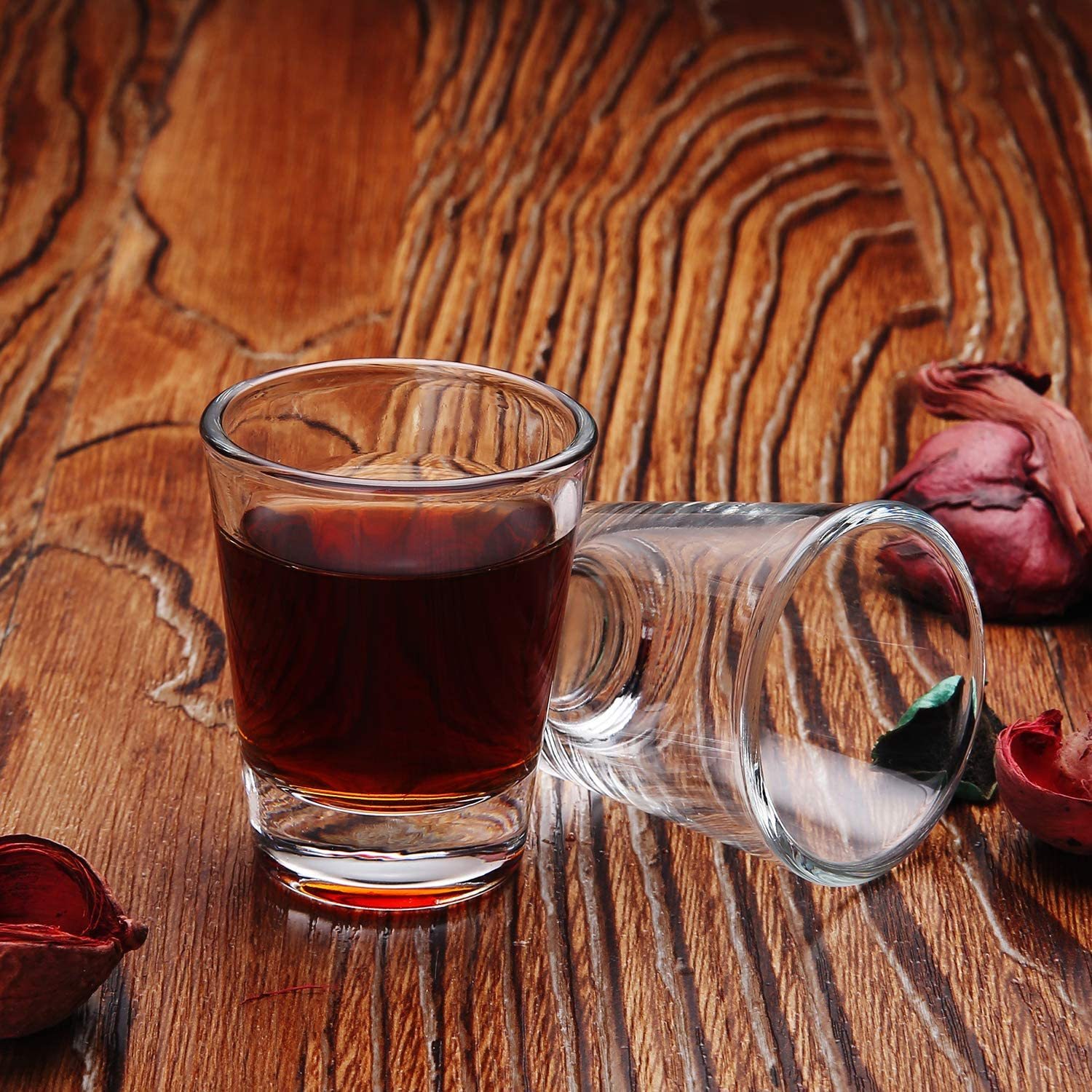1.5 oz Mini Glass Cups Shot Glasses with Heavy Base Clear Shot Glass