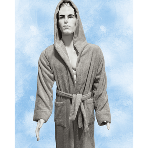 Peignoir pour homme à capuche jetable 100% coton - Coton turc biologique doux pour la peau Fabriqué en Turquie - Product Image 2