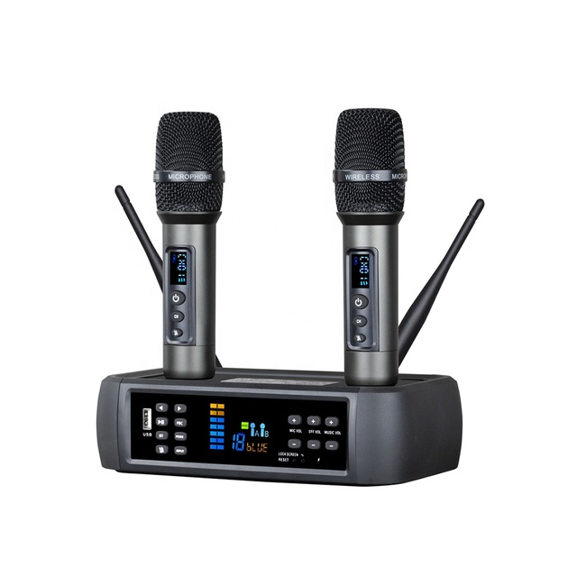 Professional High Quality Anti-Howling UHF Karaoke Microphone for System Optical for Smart TV Cardioid Polar BT Wireless