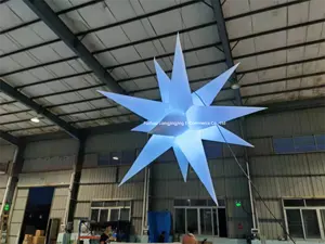 Estrella inflable con luz colorida para decoración de fiesta de Navidad al por mayor