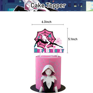 Decoración de Fiesta Temática de Superhéroes <span class=keywords><strong>para</strong></span> Cumpleaños de Niña, Pancarta Colgante, Globos, Adornos <span class=keywords><strong>para</strong></span> Cupcakes, Sets de Decoración de Cumpleaños de Spiderman - Product Image 6