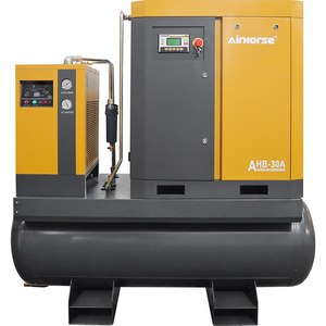 Compresor de Aire de Tornillo AHB-10A AHB-20A AirHorse de 7.5KW 15KW, IP54, Accionamiento por Correa en V, Industrial, 10HP 20HP, con Tanque de 500L - Product Image 1